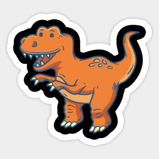 Orange T Rex Sticker